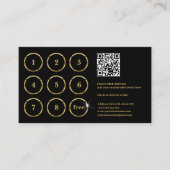 Goud en zwart Elegante QR Code Loyalty Kaart (Voorkant)
