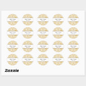 Goud en Zwart Elegante Stijl Bruiloft Klassieke Ro Ronde Sticker (Vel)