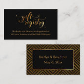 Goud en zwart Elegante, Unieke Gift Registry Kaart (Voorkant / Achterkant)