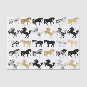 Goud en zwart en witte marmer moderne paarden tissuepapier