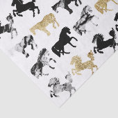 Goud en zwart en witte marmer moderne paarden tissuepapier (Detail)