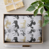 Goud en zwart en witte marmer moderne paarden tissuepapier (Geschenk)