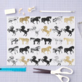 Goud en zwart en witte marmer moderne paarden tissuepapier (Craft)