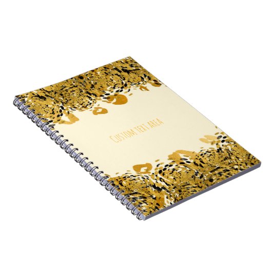 Goud en zwart exotisch Oerwoud Elegant Cheetah Gla Notitieboek (Rechterzijde)