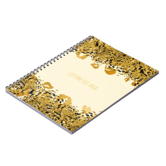 Goud en zwart exotisch Oerwoud Elegant Cheetah Gla Notitieboek (Linkerzijde)