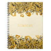 Goud en zwart exotisch Oerwoud Elegant Cheetah Gla Notitieboek (Voorkant)