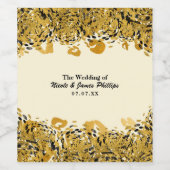 Goud en zwart, exotische Oerwoud Wijn Etiket (Enkel label)