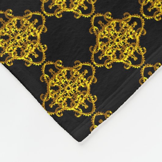 Goud en zwart fleece deken (Hoek)