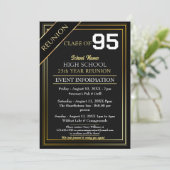 Goud en Zwart Formele High School Reunion Kaart (Staand voorkant)