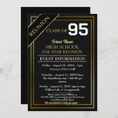 Goud en Zwart Formele High School Reunion Kaart (Voorkant / Achterkant)