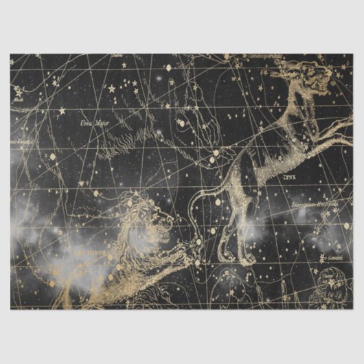 Goud en zwart Galaxy Star Map Series Design 3 Tissuepapier (Voorkant)