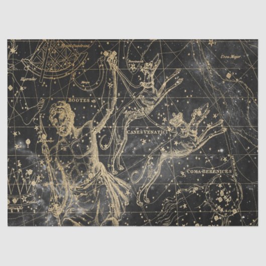 Goud en zwart Galaxy Star Map Series Design 6 Tissuepapier (Voorkant)