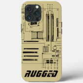 Goud en zwart GEEK-moederbordtechnologie Case-Mate iPhone Case (Achterkant)