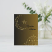 Goud en Zwart Gelukkig Ramadan Kareem 2024 Briefkaart (Staand voorkant)