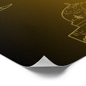 Goud en Zwart Gelukkig Ramadan Kareem 2024 Poster (Hoek)