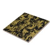 Goud en zwart, gemengde kleuren tegeltje (Zijkant)
