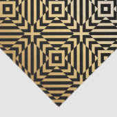 Goud en zwart geometrisch model voor kunst tissuepapier (Detail)