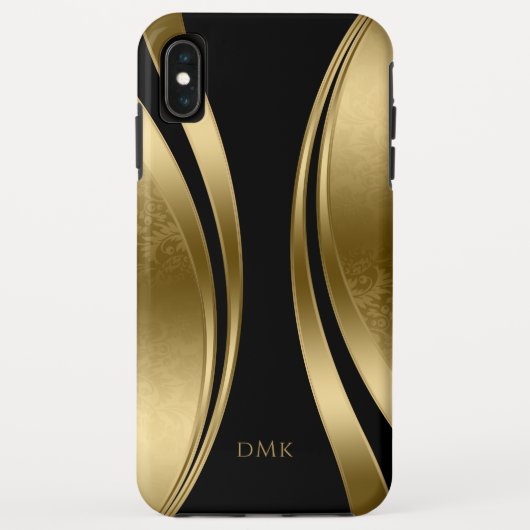 Goud en zwart geometrisch ontwerp Case-Mate iPhone case (Achterkant)