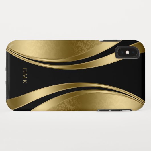 Goud en zwart geometrisch ontwerp Case-Mate iPhone case (Achterkant (horizontaal))