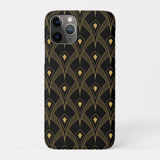 Goud en zwart geometrisch patroon Case-Mate iPhone case (Achterkant)