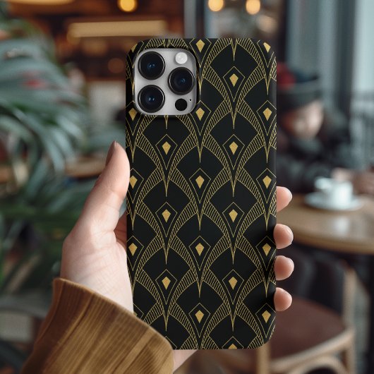 Goud en zwart geometrisch patroon Case-Mate iPhone case