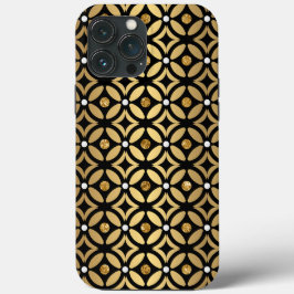 Goud en zwart geometrisch patroon Case-Mate iPhone case