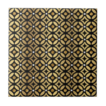Goud en zwart geometrisch patroon