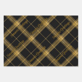 Goud en zwart geplakt met kersttekstomloop inpakpapier vel (Voorkant 2)