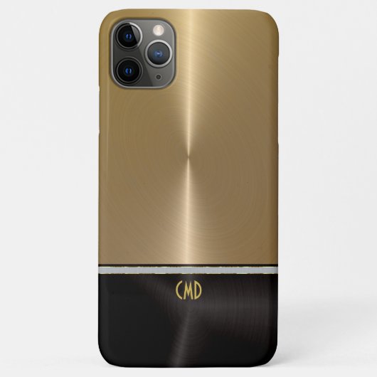 Goud en zwart gepolijst metaal Case-Mate iPhone case (Achterkant)