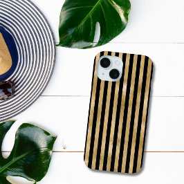 Goud en zwart gestreept  iPhone 15 case