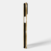 Goud en Zwart Gestreept iPhone Hoesje (Achterkant / Rechts)