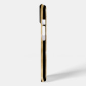 Goud en Zwart Gestreept iPhone Hoesje (Achterkant / Links)
