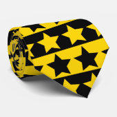 Goud en zwart gestreept Stropdas (Star Pattern) (Opgerold)