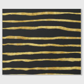 Goud en zwart gestreepte olievlek cadeaupapier (Vlak)