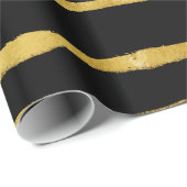 Goud en zwart gestreepte olievlek cadeaupapier (Rol Hoek)