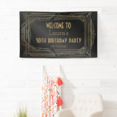 Goud en zwart, geweldige Gatsby Party Banner Back (Insitu)