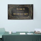 Goud en zwart, geweldige Gatsby Party Banner Back (Beurs)