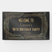 Goud en zwart, geweldige Gatsby Party Banner Back (Horizontaal)