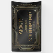 Goud en zwart, geweldige Gatsby Party Banner Back (Verticaal)