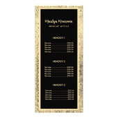 Goud en zwart Glam Beauty Salon Reclamekaart (Voorkant)