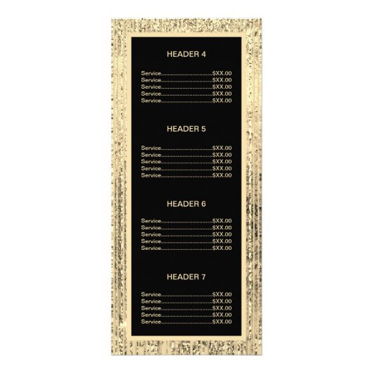 Goud en zwart Glam Beauty Salon Reclamekaart (Achterkant)