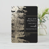 Goud en zwart glam - Boom Rustic Forest Wedding Kaart (Staand voorkant)