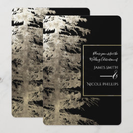 Goud en zwart glam - Boom Rustic Forest Wedding Kaart