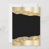 Goud en zwart Glam Scheuren Sweet Sixteen Bedankkaart (Achterkant)