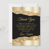 Goud en zwart Glam Scheuren Sweet Sixteen Bedankkaart (Voorkant)