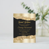Goud en zwart Glam Scheuren Sweet Sixteen Briefkaart (Staand voorkant)