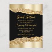 Goud en zwart Glam Scheuren Sweet Sixteen Briefkaart (Voorkant)