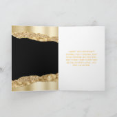 Goud en zwart Glam Scheuren Sweet Sixteen Kaart (Binnen)