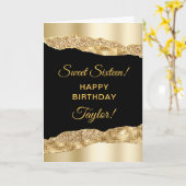 Goud en zwart Glam Scheuren Sweet Sixteen Kaart (Gele Bloem)