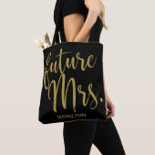 Goud en Zwart Glitter Bachelorette Drink Team Tote Bag (Dichtbij)